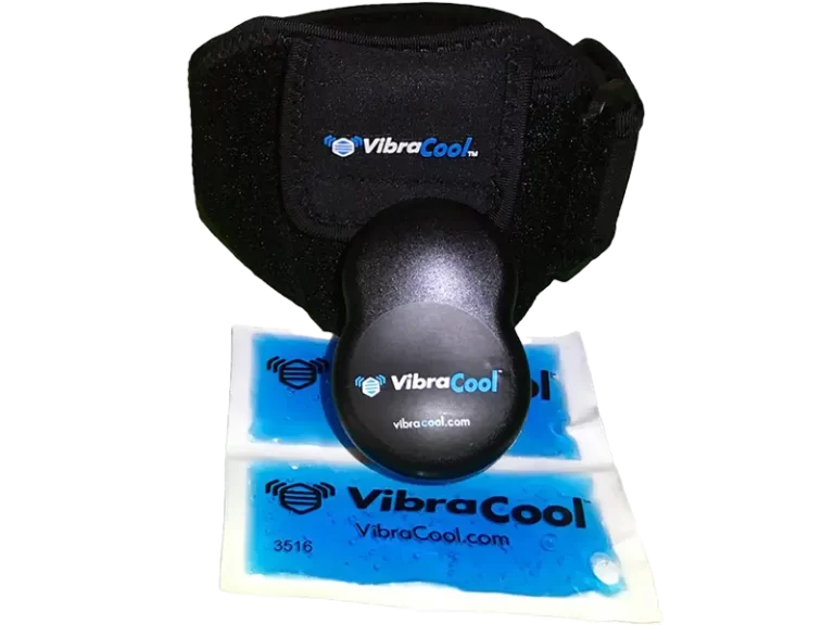 VibraCool® Loket/Zápěstí s vibrační jednotkou a chladicími obklady.